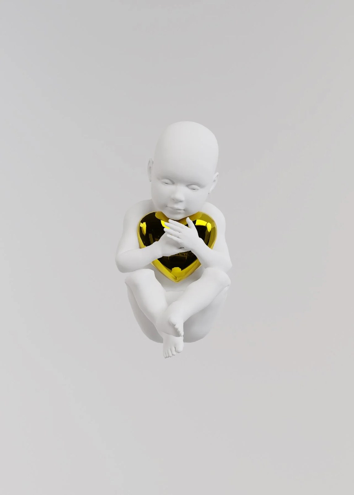 Parents Perspective by YASSA: a white figure curled around a gold heart