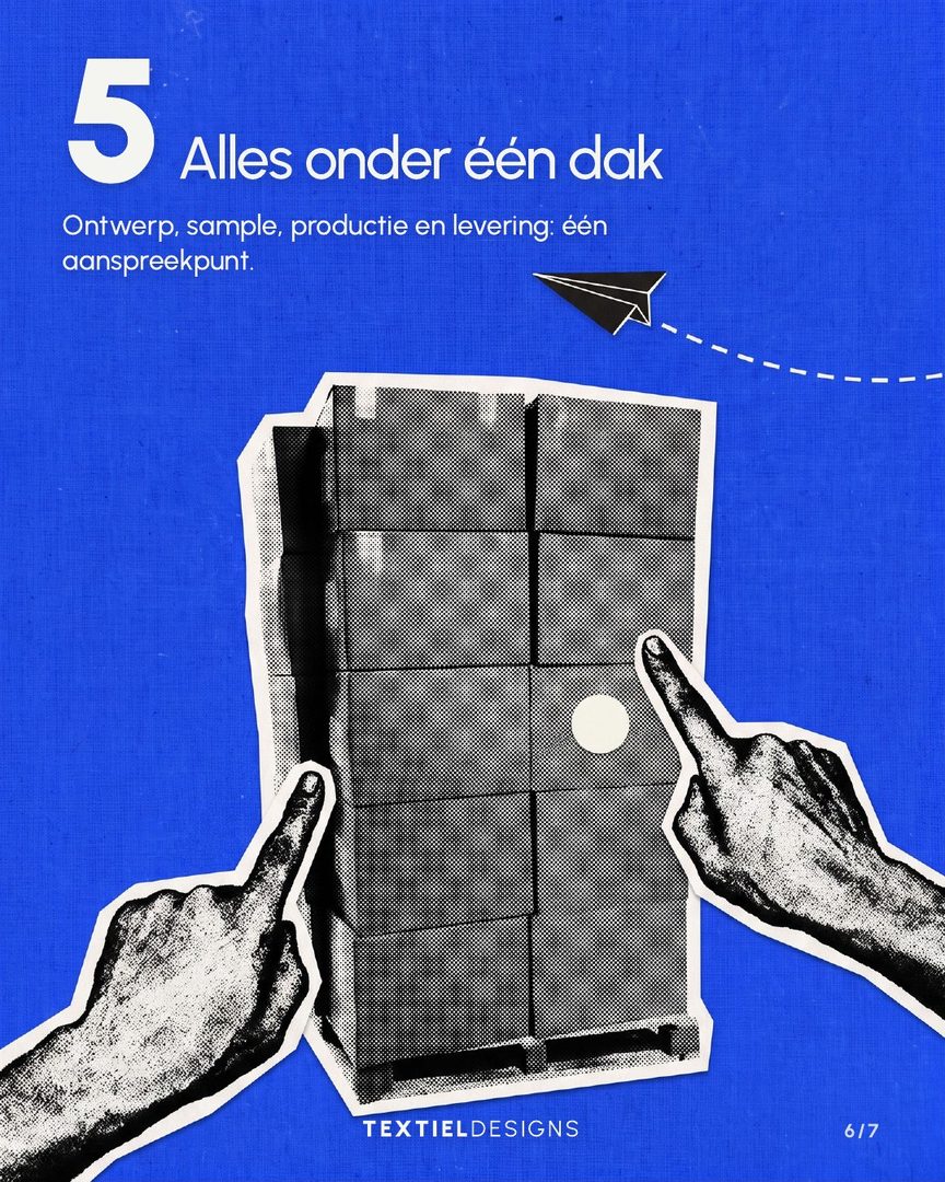 Textiel Designs carousel 'Waarom ons', slide 6 of 7