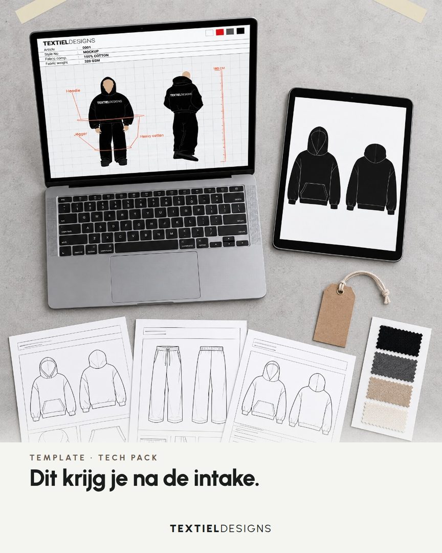 Textiel Designs Instagram post: Tech pack template