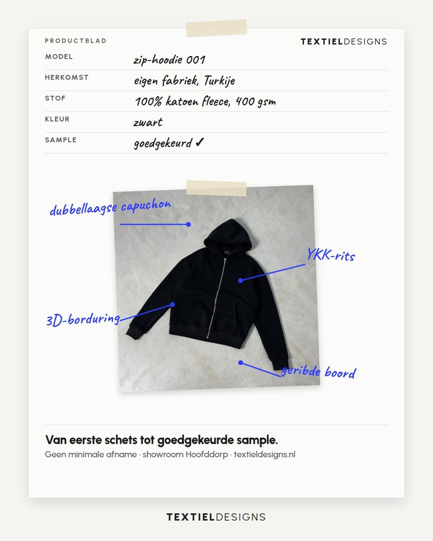 Textiel Designs Instagram post: Product sheet